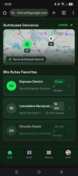 Interfaz referencial app Tempo SafeMove
